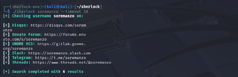 Sherlock results